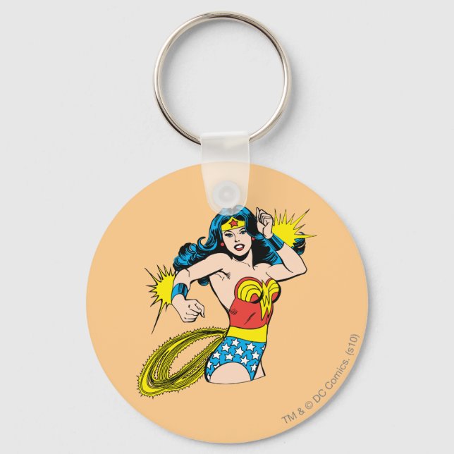 Porte-clés Wonder Woman Twist avec des menottes brillantes (Recto)