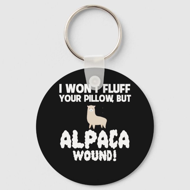 Porte-clés Wont Fluff Coussin Mais Alpaca Wine Care (Recto)