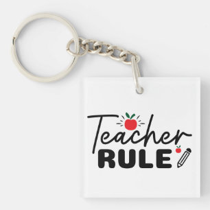Porte-clés Wordart de la règle d'enseignant