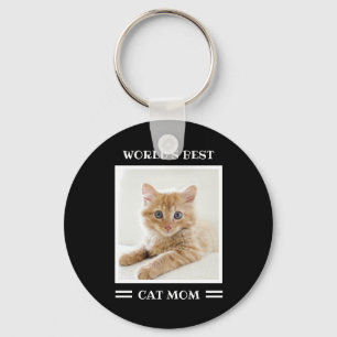 Porte-clés World's Best Cat Mom Custom Photo Personalized