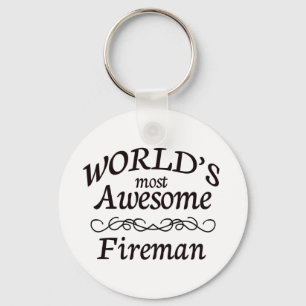 Porte-clés World's Most Awesome Fireman