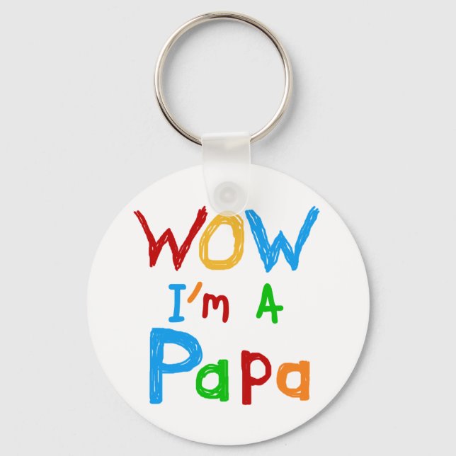 Porte-clés Wow, je suis un Papa Tshirts et GIfts (Recto)