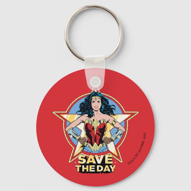 Porte-clés WW84 | Save the Day Wonder Woman Retro Comic Art (Recto)