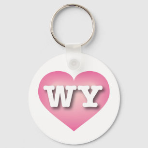 Porte-clés Wyoming Rose Fade Heart - J'aime WY