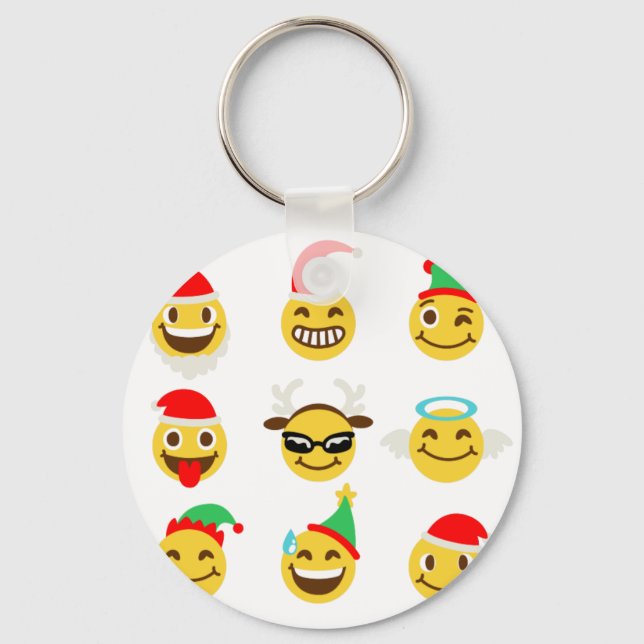 Porte-clés xmas émoji joyeux (Recto)