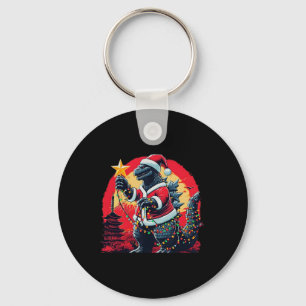 Porte-clés Xmas Noël Santazilla Drôle Monstre de Vacances Di