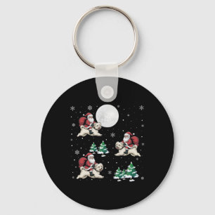 Porte-clés Xmas Tree Père Noël équitation chien maltais drôle