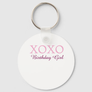 Porte-clés Xoxo fille d'anniversaire nom rose mauve simple am