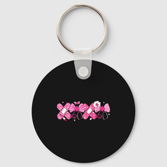 Porte-clés Xoxo Nurse Valentines Day Stethoscope Valentine Nu (Recto)