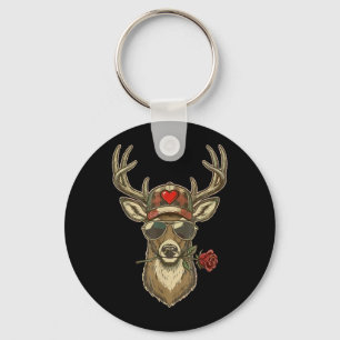 Porte-clés XOXO Saint-Valentin Buck Camo Cerf Rétro Chasse Ga