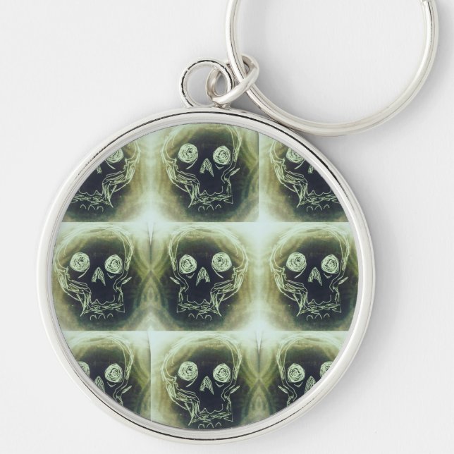 Porte-clés yaie Skull squelette goth emo satan 666 (Devant)