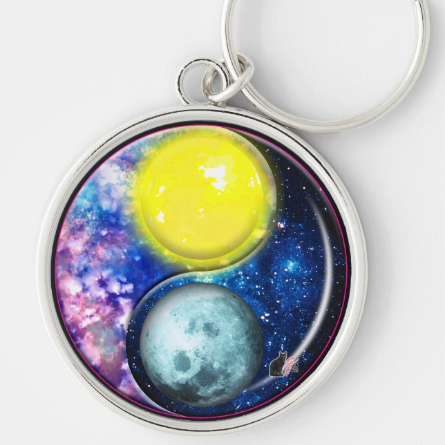 Porte-clés Yang-Yin / Soleil-Lune (Devant)