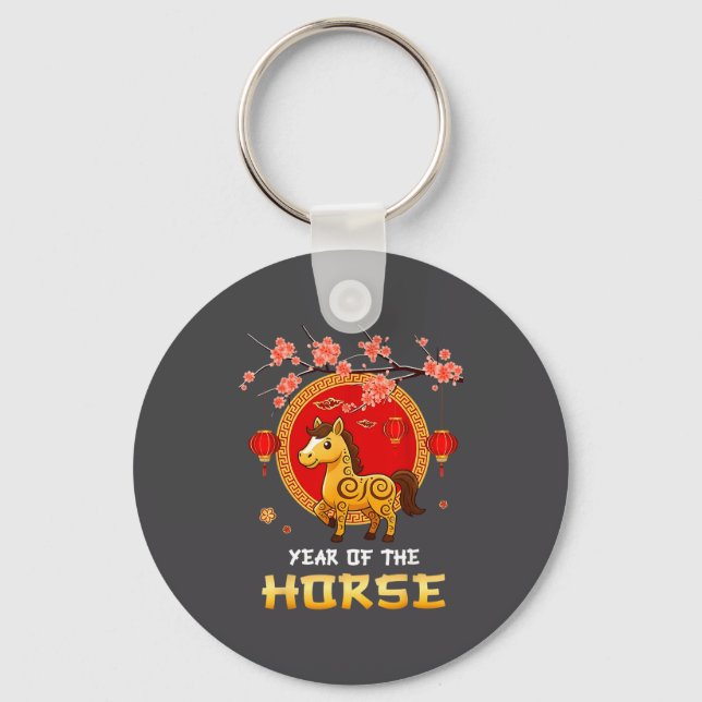 Porte-clés Year Of The Horse Chinese Zodiac Cute Ny Lanterns  (Recto)