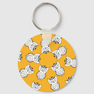 Porte-clés Yellow Cute Animal Pattern
