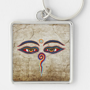 Porte-clés Yeux De Bouddha / Augen der Weisheit   antique
