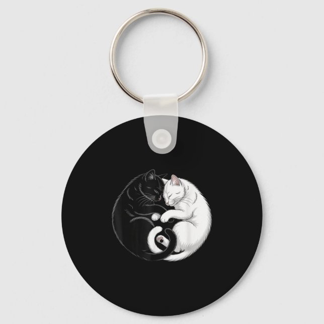 Porte-clés Yin Et Yang Chat Pour Animaux De Compagnie Chats B (Recto)