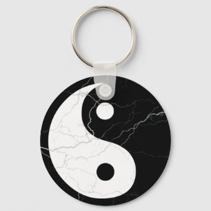 Porte-clés Yin noir et blanc et Yang