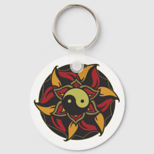 Porte-clés Yin Yang Lotus de floraison