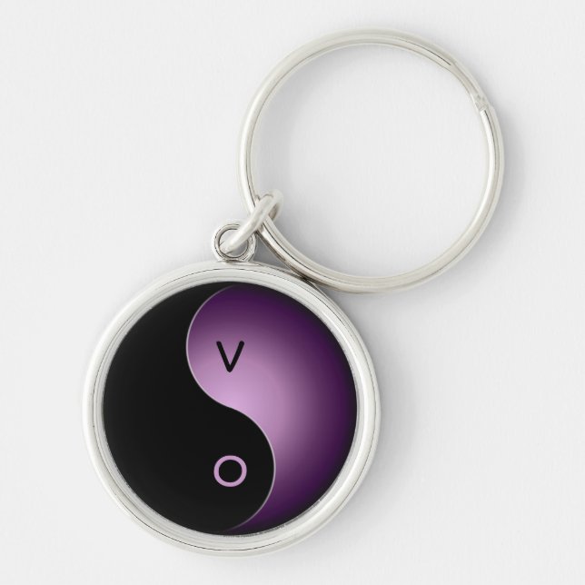 Porte-clés yin yang monogramme - violet (Devant)