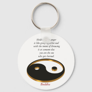 Porte-clés Yin Yang porte - clé avec citation Bouddha