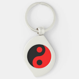 Porte-clés Yin Yang rouge et noir