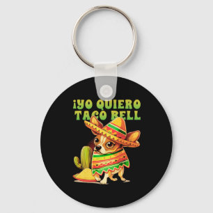 Porte-clés Yo Quiero Taco Chihuahua Chien Vintage Funny Bell