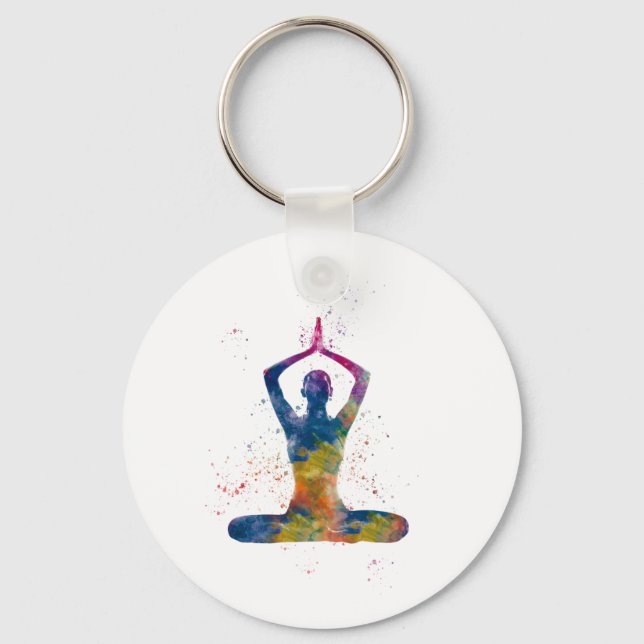 Porte-clés yoga aquarelle (Recto)