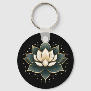 Porte-clés Yoga Botanique Lotus Amateur de Yoga Spirituel