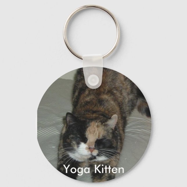 Porte-clés Yoga Calico Kitty Chat (Recto)