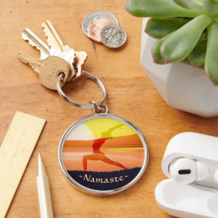 Porte-clés Yoga Instructeur Sun Salutation Crescent Moon Pose