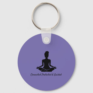 Porte-clés Yoga pose Mindfulness Méditation citation Clavier