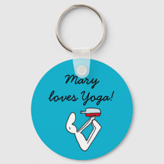 Porte-clés Yoga pour Winelovers Badge Bleu