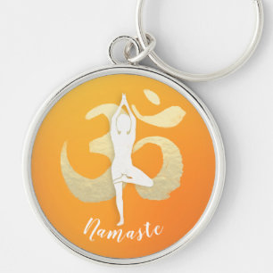 Porte-clés Yoga Studio Instructor Méditation Pose OM Symbole