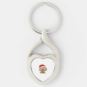 Porte-clés Yorkie Chemise mignonne Chien Santa Hat Image Drôl