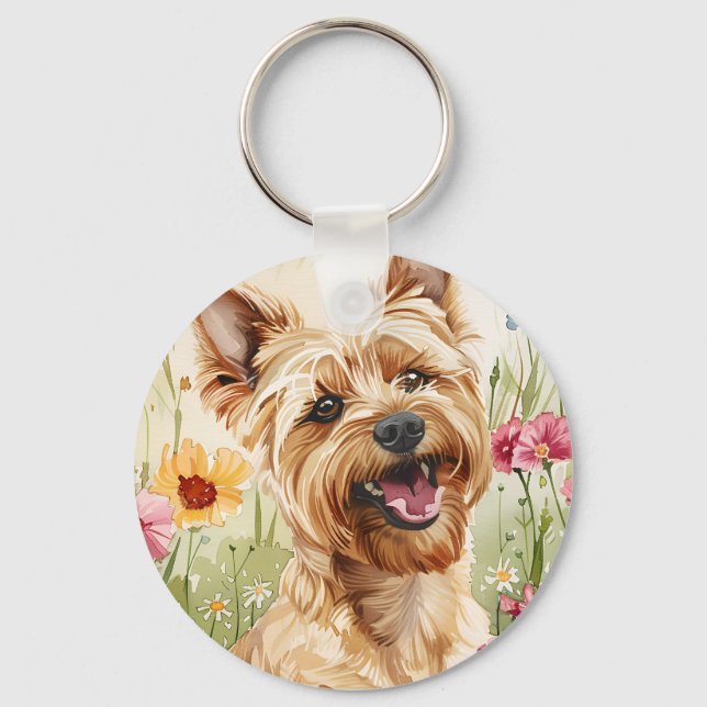 Porte-clés Yorkie Porte - clé - Jolie aquarelle chien art cad (Recto)