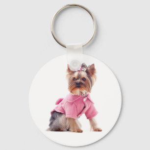 Porte-clés Yorkshire Terrier Chien Chien Chien Rosé