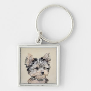 Porte-clés Yorkshire Terrier Puppy Peinture Chien original
