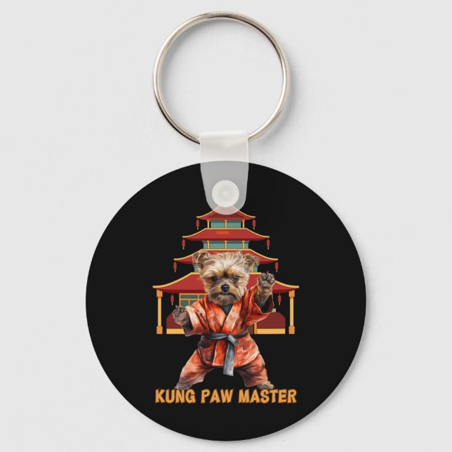 Porte-clés Yorkshire Terrier Yorkie Karate Martial Arts Funny (Recto)