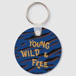 Porte-clés Young Wild Citation libre Tiger Stripes Marine Blu