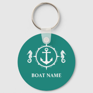Porte-clés Your Boat Name Seahorse Anchor sh00a