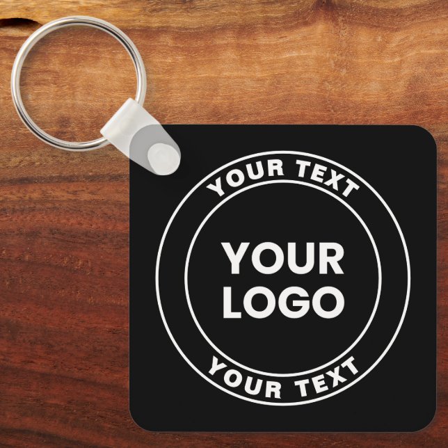 Porte-clés Your Uploaded Logo + Bold Circular Text  (Recto)