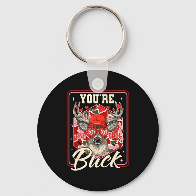 Porte-clés You're One Cool Buck Camouflage Valentine's Day Hu (Recto)