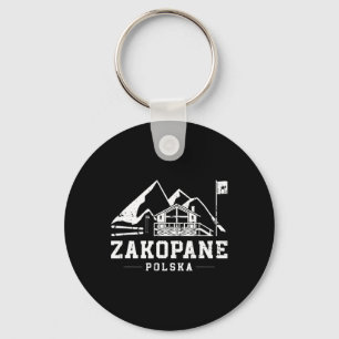 Porte-clés Zakopane Pologne Sports d'hiver Ski Alpin Snowboar
