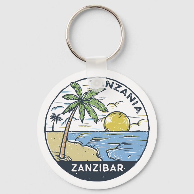 Porte-clés Zanzibar Tanzanie Vintage (Recto)