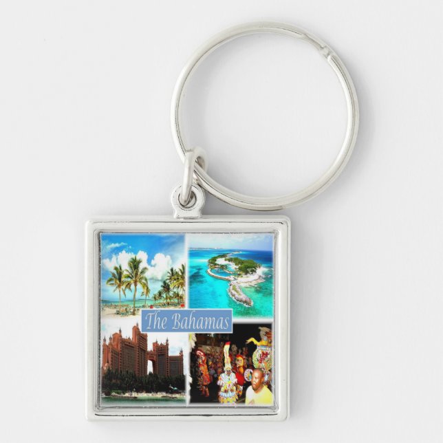 Porte-clés zBS004 BAHAMAS mosaïque, Amérique, (Devant)