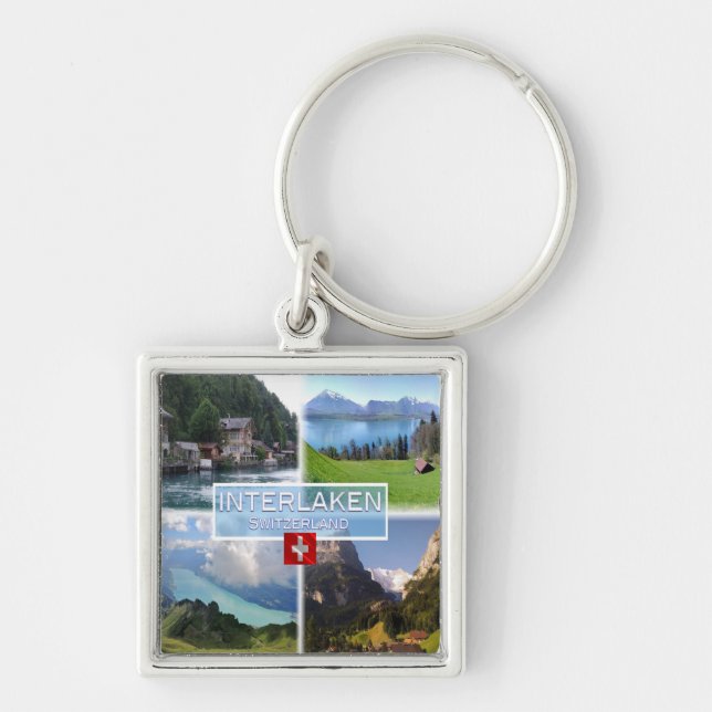 Porte-clés zCH051 INTERLAKEN Lake Thun Thunerse Swiss, (Devant)