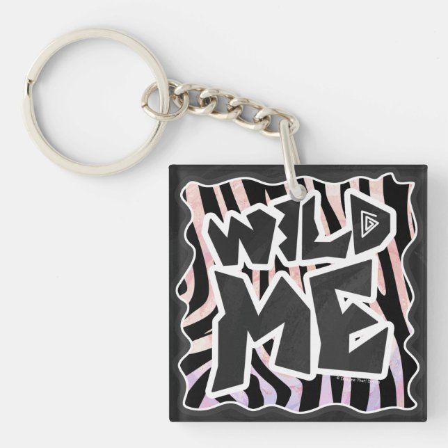 Porte-clés Zebra Black and Pink Wild me (Devant)