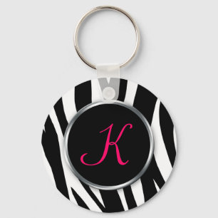 Porte-clés Zebra Print : Berry Monogram : Porte - clé