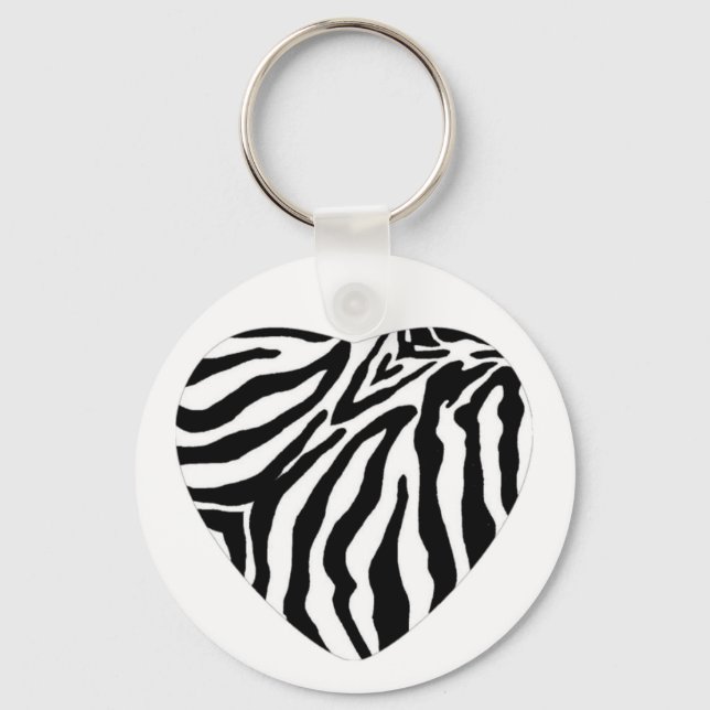 Porte-clés Zebra Print Heart Porte - clé (Recto)