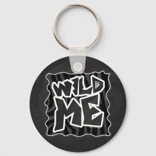Porte-clés Zebra Wild me Noir et gris